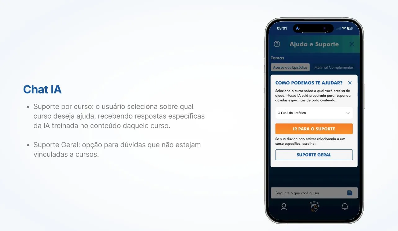 App Universidades Loterias Caixa com Chat IA e RAG